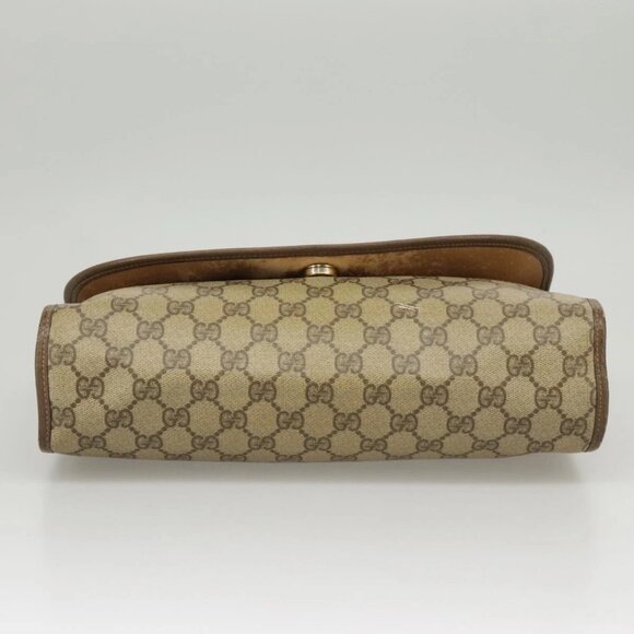 GUCCI GG Supreme Web Sherry Line Clutch Bag PVC Beige Red 156 01 031 Auth 102589 - Picture 7 of 16